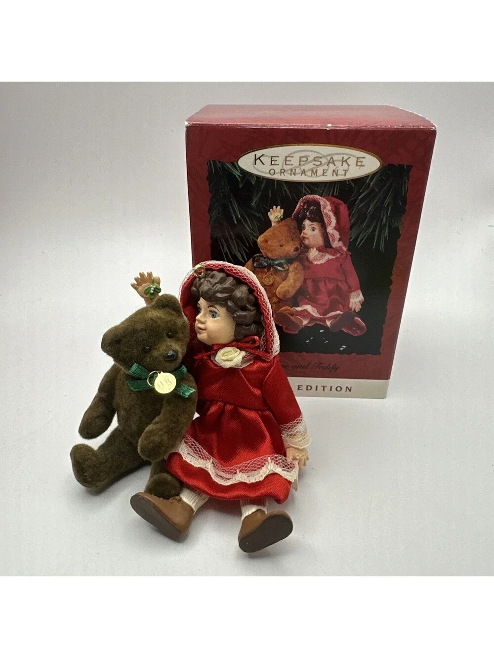 Hallmark Julianne teddy bear 1993 ornaments holiday tree doll new